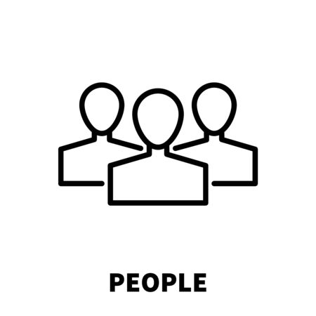 People icon or logo in modern line style. High quality black outline pictogram for web site design and mobile apps. Vector illustration on a white background.のイラスト素材
