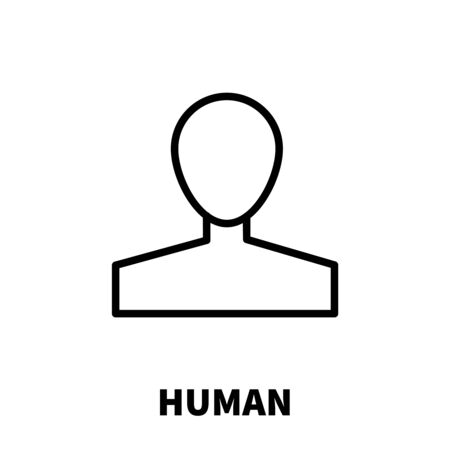 Human icon or logo in modern line style. High quality black outline pictogram for web site design and mobile apps. Vector illustration on a white background.のイラスト素材
