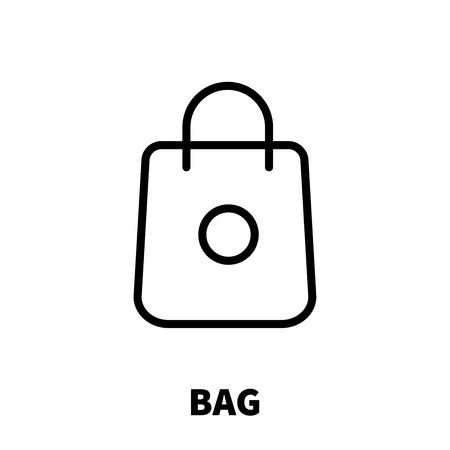Bag icon or logo in modern line style. High quality black outline pictogram for web site design and mobile apps. Vector illustration on a white background.のイラスト素材