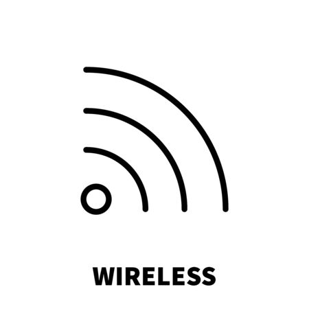 Wireless / Wi-Fi icon or logo in modern line style. High quality black outline pictogram for web site design and mobile apps. Vector illustration on a white background.のイラスト素材