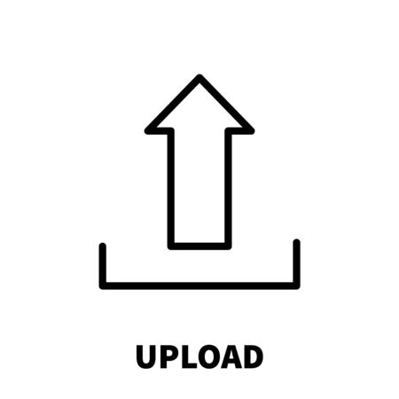 Upload icon or logo in modern line style. High quality black outline pictogram for web site design and mobile apps. Vector illustration on a white background.のイラスト素材
