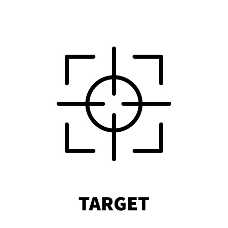 Target icon or logo in modern line style. High quality black outline pictogram for web site design and mobile apps. Vector illustration on a white background.のイラスト素材