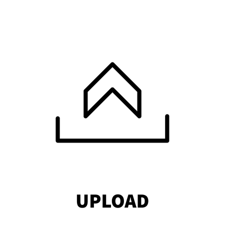 Upload icon or logo in modern line style. High quality black outline pictogram for web site design and mobile apps. Vector illustration on a white background.のイラスト素材