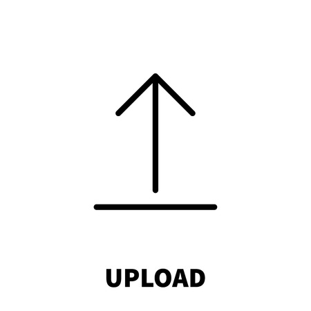 Upload icon or logo in modern line style. High quality black outline pictogram for web site design and mobile apps. Vector illustration on a white background.のイラスト素材