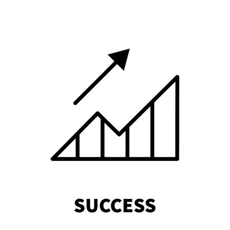 Success icon or logo in modern line style. High quality black outline pictogram for web site design and mobile apps. Vector illustration on a white background.のイラスト素材