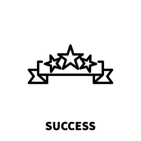 Success icon or logo in modern line style. High quality black outline pictogram for web site design and mobile apps. Vector illustration on a white background.のイラスト素材