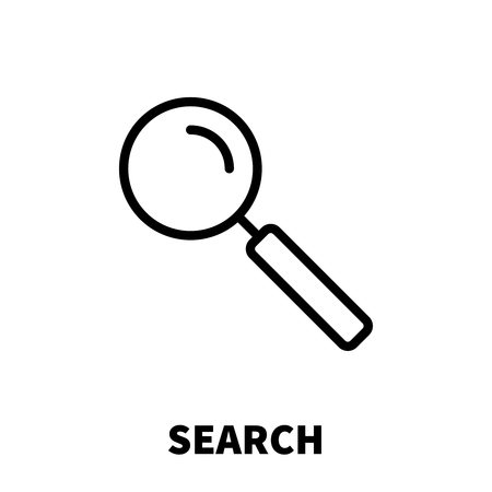 Search icon or logo in modern line style. High quality black outline pictogram for web site design and mobile apps. Vector illustration on a white background.のイラスト素材