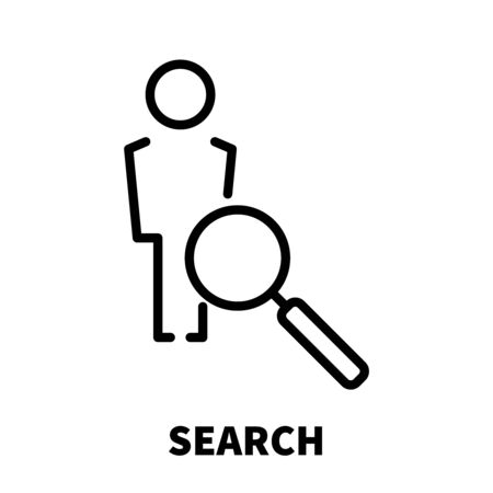 Search icon or logo in modern line style.のイラスト素材