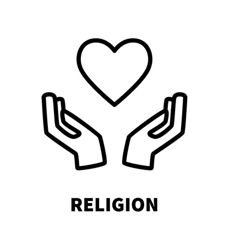 Religion icon or logo in modern line style. High quality black outline pictogram for web site design and mobile apps. Vector illustration on a white background.のイラスト素材