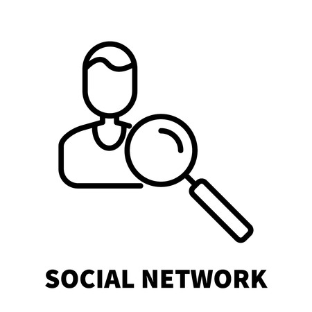 Social network icon or logo in modern line style. High quality black outline pictogram for web site design and mobile apps. Vector illustration on a white background.のイラスト素材