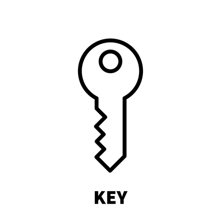 Key icon or logo in modern line style. High quality black outline pictogram for web site design and mobile apps.のイラスト素材