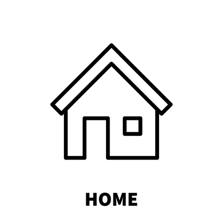 Home icon or logo in modern line style. High quality black outline pictogram for web site design and mobile apps. Vector illustration on a white background.のイラスト素材