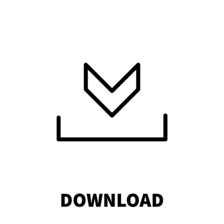 Download icon or logo in modern line style. High quality black outline pictogram for web site design and mobile apps. Vector illustration on a white background.のイラスト素材
