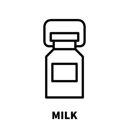 Milk icon or logo in modern line style. High quality black outline pictogram for web site design and mobile apps. Vector illustration on a white background.のイラスト素材