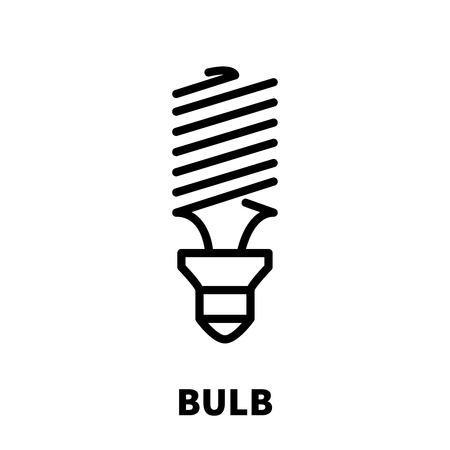 Light bulb icon or logo in modern line style. High quality black outline pictogram for web site design and mobile apps. Vector illustration on a white background.のイラスト素材