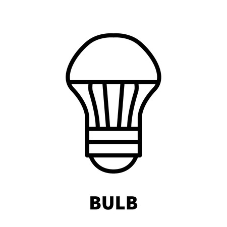 Light bulb icon or logo in modern line style. High quality black outline pictogram for web site design and mobile apps. Vector illustration on a white background.のイラスト素材