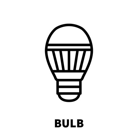 Light bulb icon or logo in modern line style. High quality black outline pictogram for web site design and mobile apps. Vector illustration on a white background.のイラスト素材
