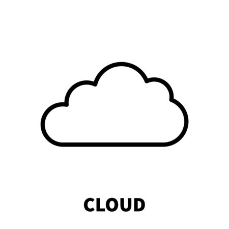 Cloud icon or logo in modern line style. High quality black outline pictogram for web site design and mobile apps. Vector illustration on a white background.のイラスト素材