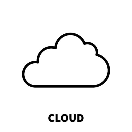 Cloud icon or logo in modern line style. High quality black outline pictogram for web site design and mobile apps. Vector illustration on a white background.のイラスト素材