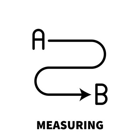 Measuring icon or logo in modern line style. High quality black outline pictogram for web site design and mobile apps. Vector illustration on a white background.のイラスト素材
