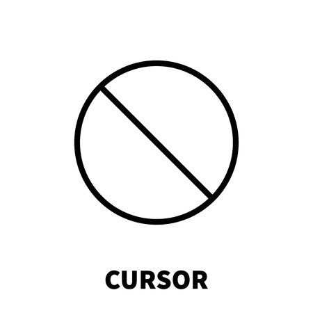 Cursor icon or logo in modern line style. High quality black outline pictogram for web site design and mobile apps. Vector illustration on a white background.のイラスト素材