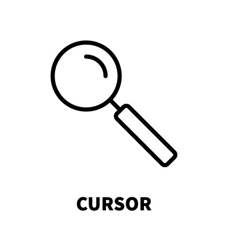 Cursor icon or logo in modern line style. High quality black outline pictogram for web site design and mobile apps. Vector illustration on a white background.のイラスト素材