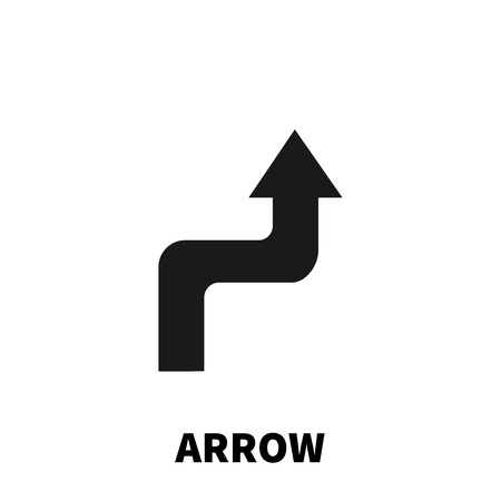 Arrow icon or logo in modern flat style. High quality black pictogram for web site design and mobile apps. Vector illustration on a white background.のイラスト素材