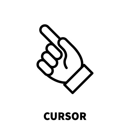 Cursor icon or logo in modern line style. High quality black outline pictogram for web site design and mobile apps. Vector illustration on a white background.のイラスト素材