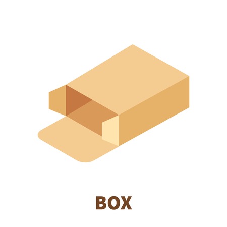 Box  icon or logo in modern flat style. High quality pictogram for web site design and mobile apps. Vector illustration on a white background.のイラスト素材