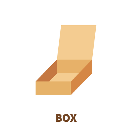 Box  icon or logo in modern flat style. High quality pictogram for web site design and mobile apps. Vector illustration on a white background.のイラスト素材