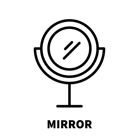 Mirror icon or logo in modern line style. High quality black outline pictogram for web site design and mobile apps. Vector illustration on a white background.のイラスト素材