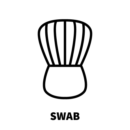 Swab icon or logo in modern line style. High quality black outline pictogram for web site design and mobile apps. Vector illustration on a white background.のイラスト素材