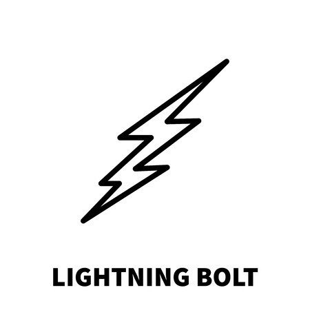 Lightning bolt icon or logo in modern line style. High quality black outline thunderbolt pictogram for web site design and mobile apps. Vector illustration on a white background.のイラスト素材