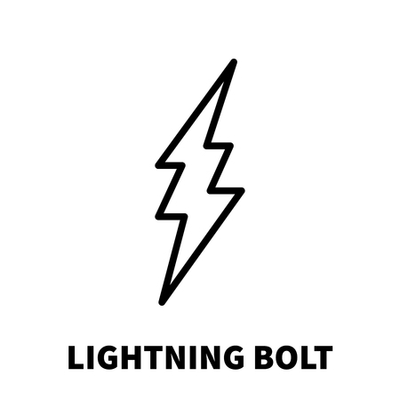 Lightning bolt icon or logo in modern line style. High quality black outline thunderbolt pictogram for web site design and mobile apps. Vector illustration on a white background.のイラスト素材