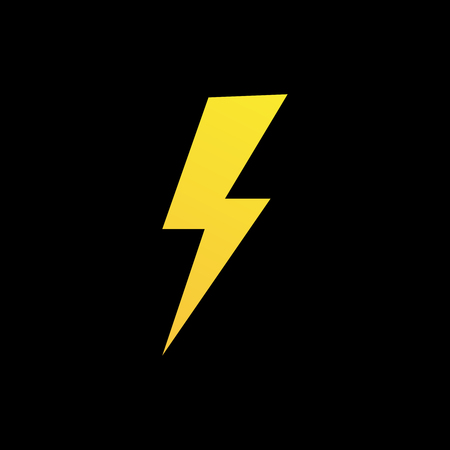 Lightning bolt icon or logo in modern flat style. High quality black outline thunderbolt pictogram for web site design and mobile apps. Vector illustration on a white background.のイラスト素材