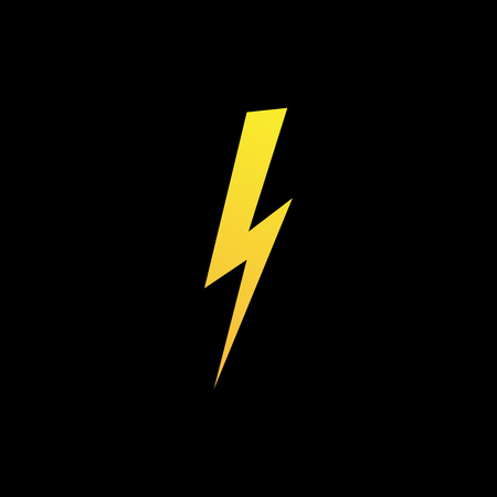 Lightning bolt icon or logo in modern flat style. High quality black outline thunderbolt pictogram for web site design and mobile apps. Vector illustration on a white background.のイラスト素材