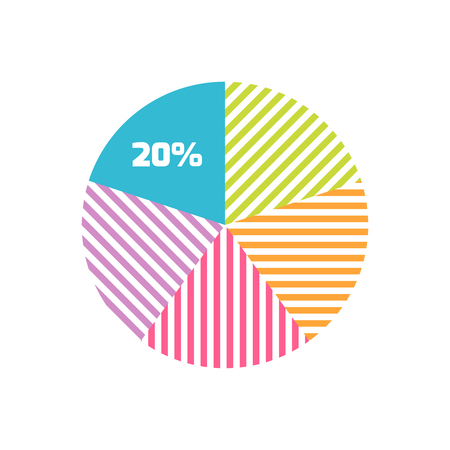 Pie Chart icon or logo in modern flat style. High quality black pictogram for web site design and mobile apps. Vector illustration on a white background.のイラスト素材