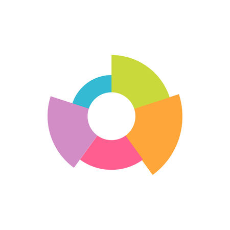Pie Chart icon or logo in modern flat style. High quality black pictogram for web site design and mobile apps. Vector illustration on a white background.のイラスト素材