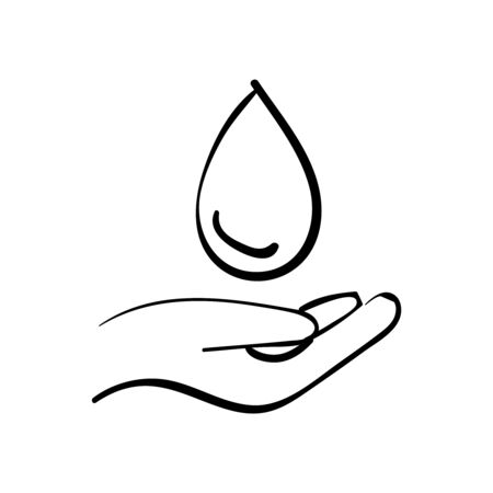 Water icon or logo in modern doodle style. High quality black outline pictogram for web site design and mobile apps. Vector illustration on a white background.のイラスト素材