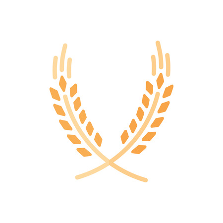 Flat wheat icon.のイラスト素材