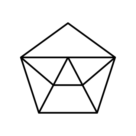 Abstract hipster logo in modern linear style. High quality geometric stamp, sticker, mark and sign. Vector illustration on a white background.のイラスト素材