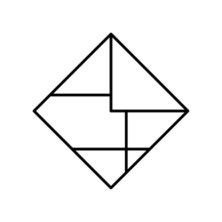 Abstract hipster logo in modern linear style. High quality geometric stamp, sticker, mark and sign. Vector illustration on a white background.のイラスト素材