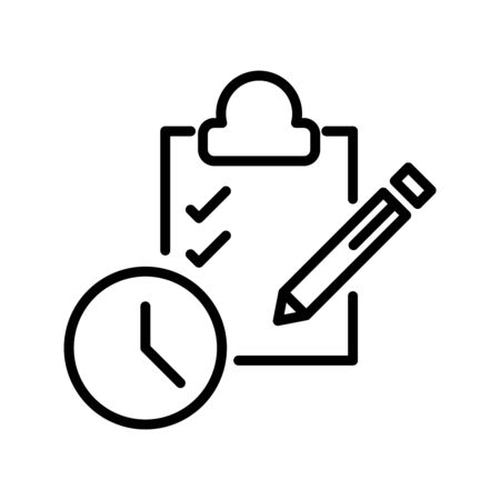 Thin line time management icon vector illustration isolated on a white background.のイラスト素材