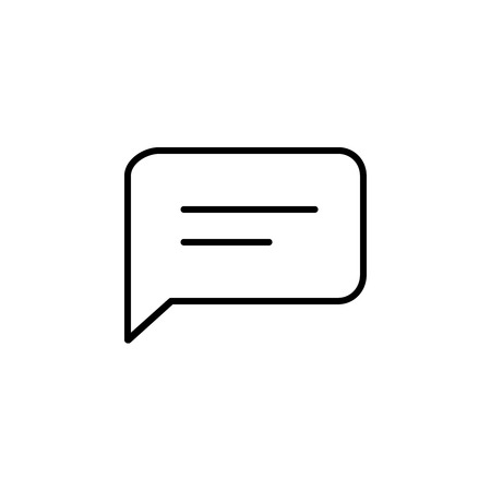 Thin line message icon. Vector illustration isolated on a white background. Simple outline pictogram of message.のイラスト素材