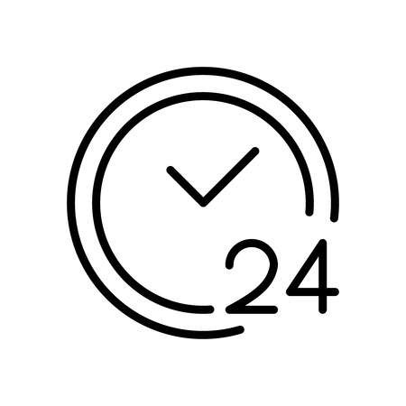 Premium time icon or logo in line style. High quality sign and symbol on a white background. Vector outline pictogram for infographic, web design and app development.のイラスト素材
