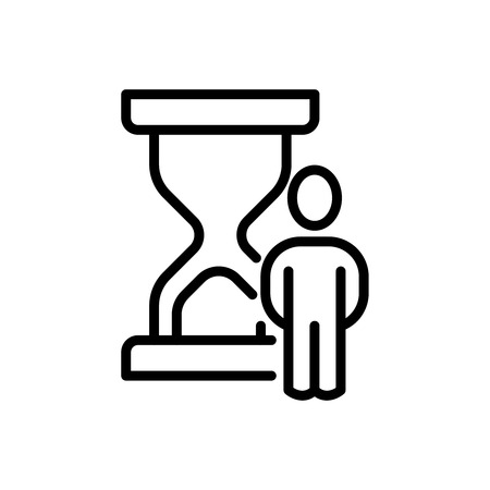 Premium time icon or logo in line style. High quality sign and symbol on a white background. Vector outline pictogram for infographic, web design and app development.のイラスト素材