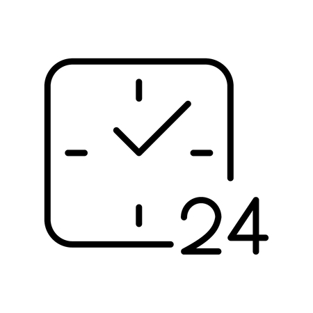 Premium time icon or logo in line style. High quality sign and symbol on a white background. Vector outline pictogram for infographic, web design and app development.のイラスト素材