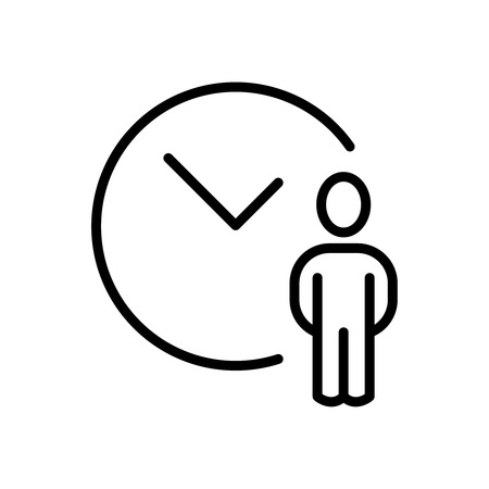 Premium time icon or logo in line style. High quality sign and symbol on a white background. Vector outline pictogram for infographic, web design and app development.のイラスト素材