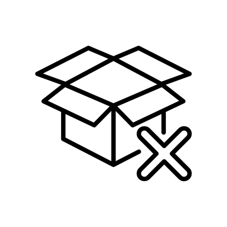 Premium box icon  in line style. High quality sign and symbol on a white background. Vector outline pictogram for infographic, web design and app development.のイラスト素材