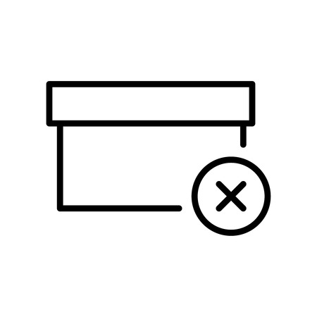 Premium box icon  in line style. High quality sign and symbol on a white background. Vector outline pictogram for infographic, web design and app development.のイラスト素材
